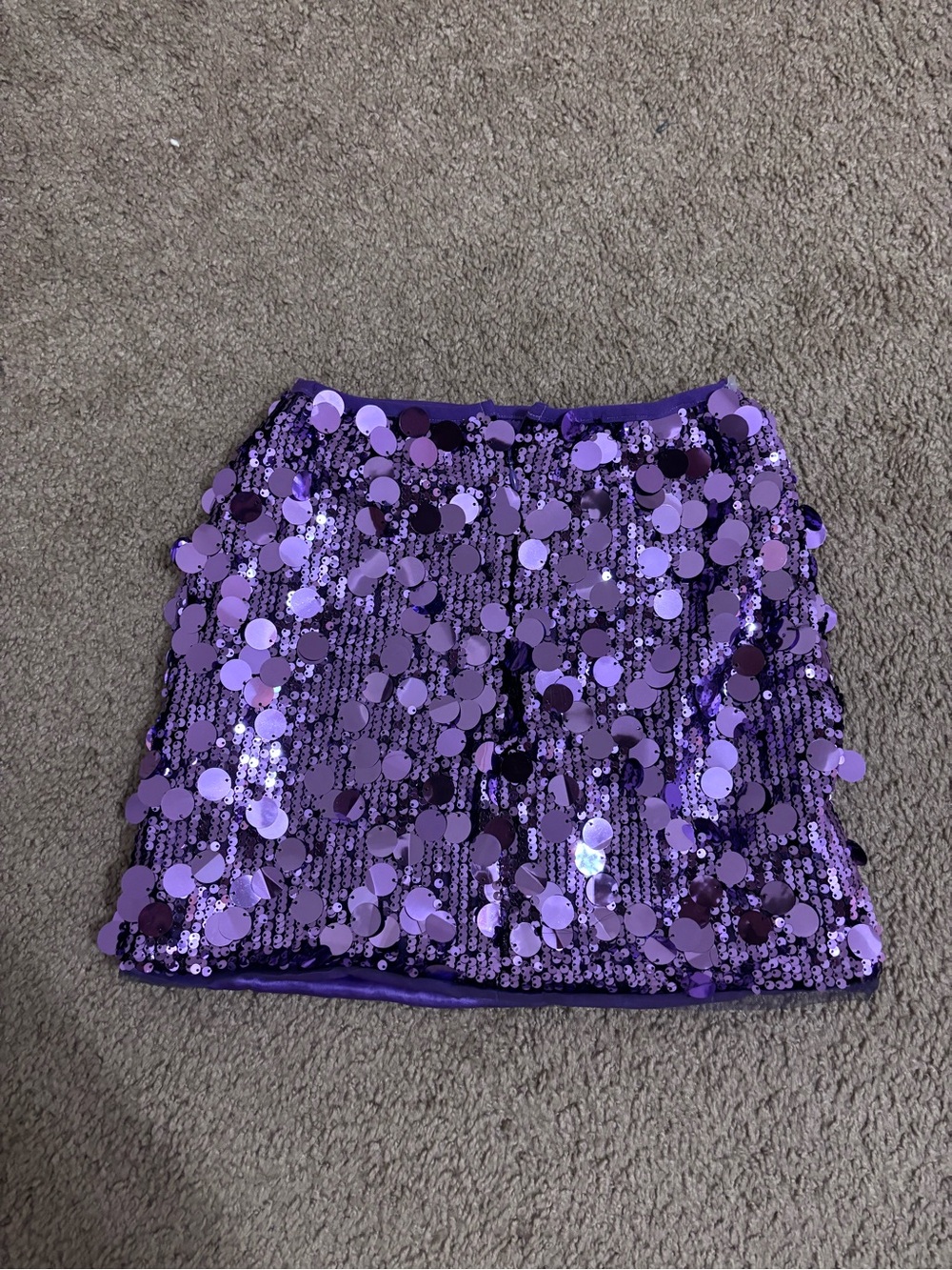 Lola & The Boys Girls Purple Sequin Mini Skirt size 12 - Picture 2 of 4